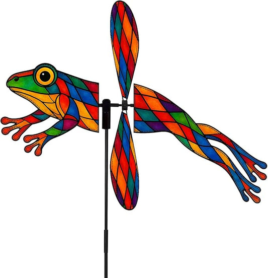 Frog Petite Spinner Outdoor, Frog Wind Spinner for Yard and Garden