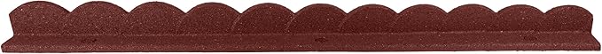 Playsafer L Shaped Flexible Rubber Scalloped Edger for Lawns Landscaping and Playground | Easy No Dig Installation| 4' Long (1, Red)