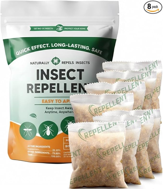 Natural Pest Repellent for Home and Car, Mosquitoes, Ticks and Flies Repellent,Keep Ants, Roaches, Fleas, Silverfish, and Bedbugs Away - 8P