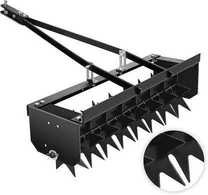 34 Inch Tow Behind Aerator, Steel Heavy Duty Rolling Lawn Aerator, Manual Tow Behind Spike Aerator with Rotary Spike for Lawn,Yard and Garden
