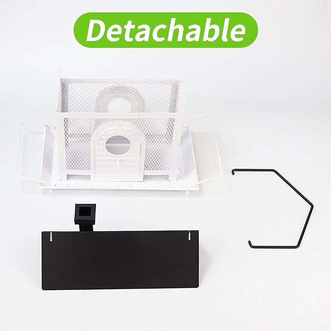 Bird Feeder House for Outdoors – White Metal Hanging Bird Feeder, Decorative Bird House Feeder for Cardinals, Finches, and Wild Birds, Weatherproof Backyard Garden Decor