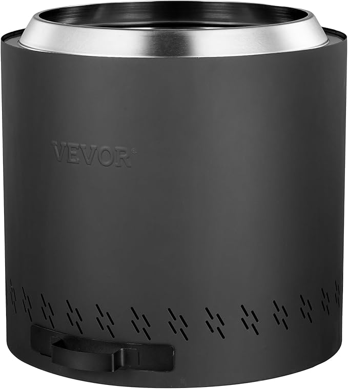 VEVOR 15.8 inch Smokeless Fire Pit Stove Bonfire, Wood Burning Fireplaces with Removable Ash Pan, SUS430 Stainless Steel Inner Portable Outdoor Firepit,for Outdoor Patio Camping High 15.4 inch