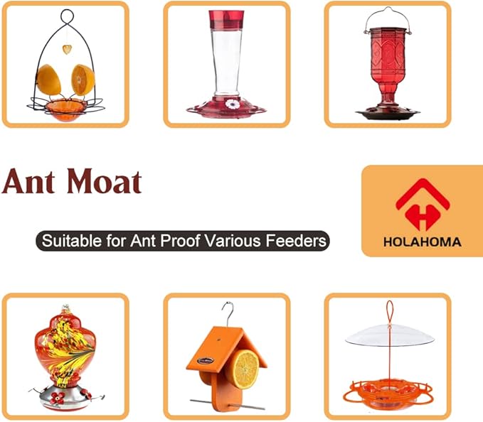 Ant Moat for Hummingbird Feeder - 3 OZ x 2 Pack Clear Insect Guard with Large Capacity