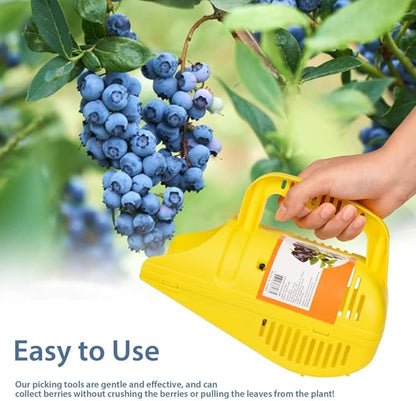 Blueberry Picker, Plastic Blueberry Picker Scoop Blue Berry Picking Rake for Cranberries Blueberries lingonberries Strawberries Blackberries Currants (Yellow 22 * 14 * 17cm)
