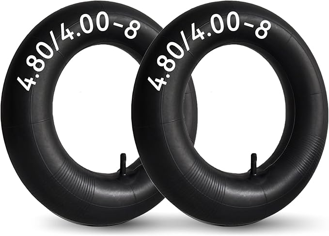 4.80/4.00-8" Inner Tubes 4.80-8 4.00-8 480/400-8 with Straight Valve Stem for Wheelbarrow, Hand Truck, Garden Cart, Mowers Pack of 2