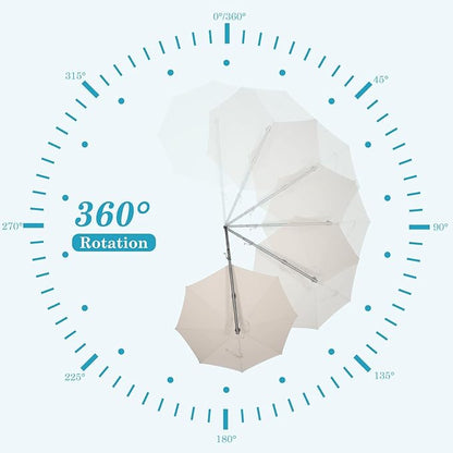HOTIME10ft Patio Umbrella Cantilever Umbrella - Upgrade and Intensify - with 360 Rotation and 5 Angles Adjustment - Aluminum Offset Pool Umbrella Square Outdoor Umbrellas for Patio Garden Deck