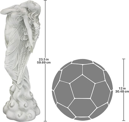 Design Toscano Ascending Angel Garden Statue, Medium, Antique Stone