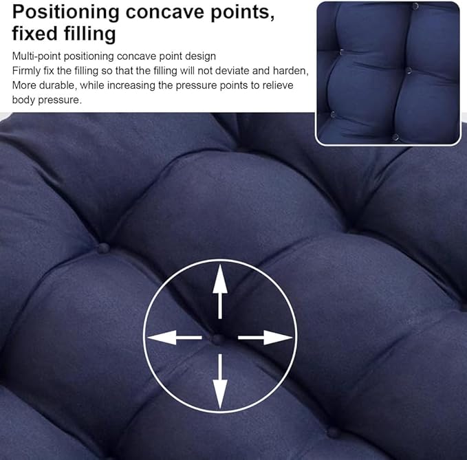 ERWUDEling Zero Gravity Lounge Chair Cushion 67 Inch - Thick & Soft Waterproof Patio Furniture Cushion for Outdoor/Indoor Use, Non-Slip with 8 Ties, Blue (19" W x 67" L x 4" T)