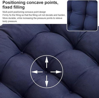ERWUDEling Zero Gravity Lounge Chair Cushion 67 Inch - Thick & Soft Waterproof Patio Furniture Cushion for Outdoor/Indoor Use, Non-Slip with 8 Ties, Blue (19" W x 67" L x 4" T)