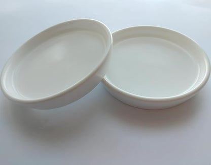 2 Pack Ceramic Plant Saucer 4 Inch, Heavy Duty Plant Pot Tray for Indoor & Outdoor, Glazed Ceramic Plant Drip Trays