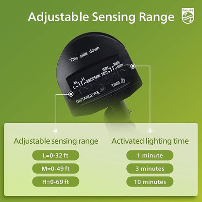 Philips 72W 7400LM LED Security Lights w/PIR Motion Sensor Outdoor, 5000K Daylight Dusk to Dawn Aluminum Flood Light, 3 Adjustable Heads, Waterproof for Garage, Yard, Porch