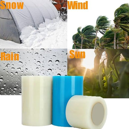Greenhouse Plastic Sheeting Tape, 2" x108' Greenhouse Clear Plastic Film Repair Tape Tunnel Tape, 6mil Reinforced Polyethylene Tapes for Seaming and Sealing (2" x108')