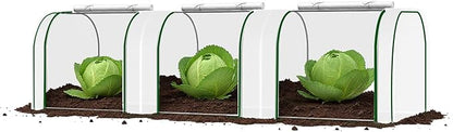Mini Greenhouse with Roll-Up Zipper Door, Heavy Duty PE Cover, Sturdy Steel Frame, Portable Garden Plant Tent for Indoor Outdoor, Balcony, Patio, Seedlings, Fruits & Vegetables, 297x100x80Cm