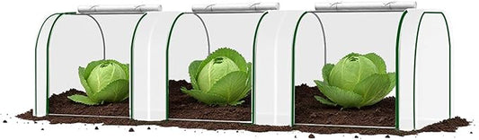 Mini Greenhouse with Roll-Up Zipper Door, Heavy Duty PE Cover, Sturdy Steel Frame, Portable Garden Plant Tent for Indoor Outdoor, Balcony, Patio, Seedlings, Fruits & Vegetables, 297x100x80Cm