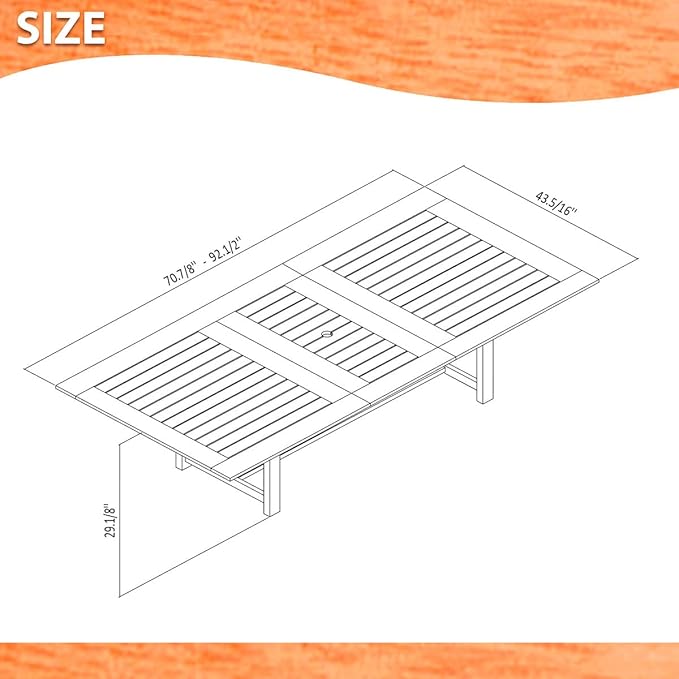 Amazonia 7-Piece Patio Dining Set, Dark Teak Finish and Ideal for Outdoors