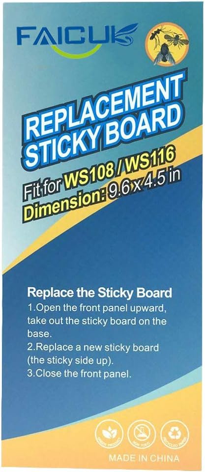 Faicuk Replacement Glue Board for WS108 Wall Sconce Fly Light - Pack of 10
