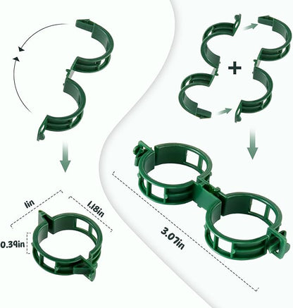 50 PCS Plant Support Clips, Tomato Vine Clips, Trellis Plastic Clips, Garden Vine Fixing Clips - for Tomato, Grape, Vegetables, Plant Stalks and Climbing Plants