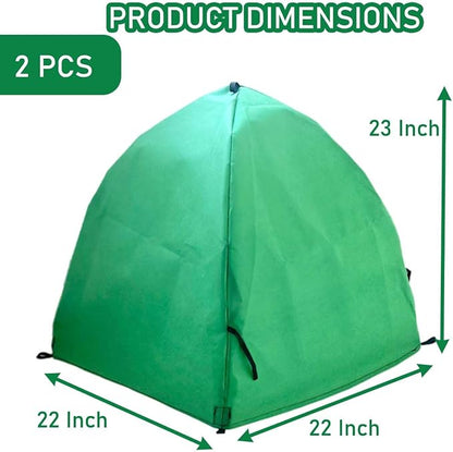 2 Pack Plant Freeze Protection Covers Winter Shrub Covers Plant Frost Protection Tent, Warm Plant Tents Protecting Fruit Potted Plants Tree from Freezing Animals Eating ((22x22x23in, Frost Cloth))