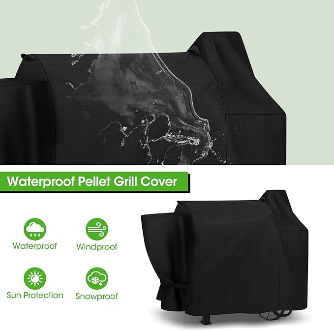 Wood Pellet Smoker Cover Compatible with Pit Boss 820 Deluxe, Pro Series 850, 820D 820FB 820D3 820SC 820XL 820PS1 820CS1 Competition, Waterproof Fade Resistant Pellet Grill Cover