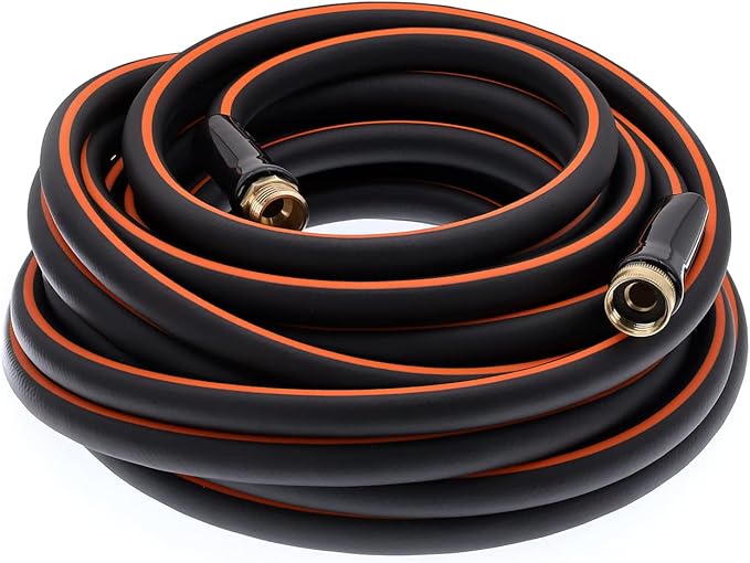 EASTRANS Heavy Duty Garden Hose 5/8 in x 25 ft, Flexible Water Hose with 3/4" Solid Brass Connector Outdoor, Car wash, Lawn