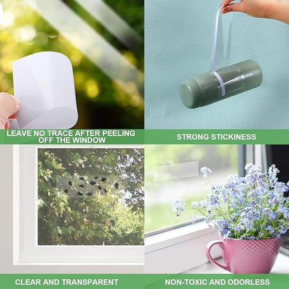 80 Pack Window Fly Traps Sticky,Clear Fly Paper Indoor for Home,Window Sticky Traps Fruit and Housefly Trap Indoor Fly Catcher Bug Traps Gnat Catcher Killer