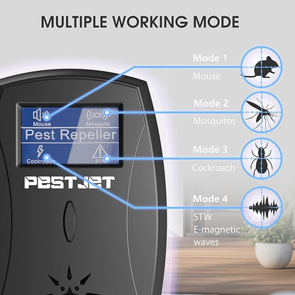 2025 Powerful Ultrasonic Pest Control Plug-in Device with LCD – Electronic Indoor/Outdoor Rodent Deterrent for Mice, Rats, Bats, Squirrels – Sound and Electromagnetic Wave-Based Technology