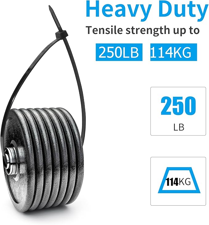 XINGO 60 inch White Zip Ties Heavy Duty 20 PCS, 250 lbs Ultra Strong Plastic Wire Ties, Large Cable Ties Extra Long Tie Wraps, Indoor and Outdoor UV Resistant