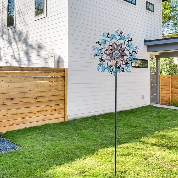 Wind Spinner Outdoor,Large Kinetic Wind Sculptures& Spinner 360 Degrees Wind Spinner Metal Windmill Spinner 58.7 Inch for Patio,Lawn & Garden