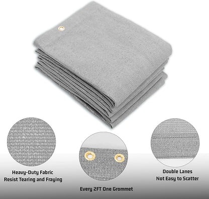 SUNNY GUARD Shade Cloth Custom Size 8x23 FT Sun Shade Screen Fabric Shade Cover Tarp with Grommets for Pergola Backyard Garden, Light Grey(We Customized)
