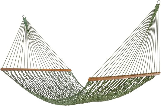 Original Pawleys Island Large Meadow DuraCord Rope Hammock – 13 ft. x 55 in., 2-Person, 450 lb Capacity, Oak Spreader Bar, Zinc-Plated Hardware, Handcrafted in The USA