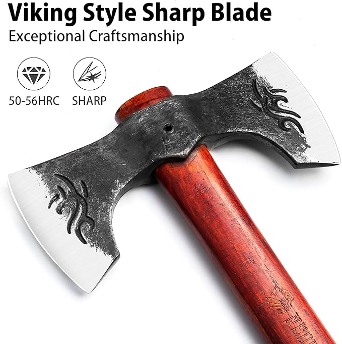 NEDFOSS Thor 16" Throwing Axe 2 Pack, Professional Throwing Axes and Tomahawks. Perfect for Axe Throwing Game for Backyard, Recreation, Competition, Gifts for Men Women（2pcs）