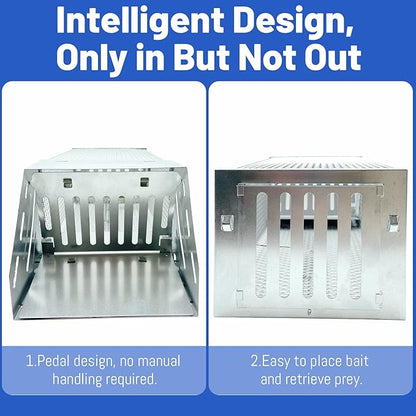 Humane Rat Trap, Automatic Continuous Cycle Mouse Traps, Catch Rat Trap Cage, That Work for Indoor and Outdoor Small Animal - Mouse Voles Hamsters Live Cage Catch and Release