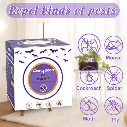 8 Pack Bat Repellent Outdoor Rodent Mouse Repellent, Peppermint Oil Bat Deterrent Repellent for Attic, Ready-to-Use Pest Repellent Scent Pouches