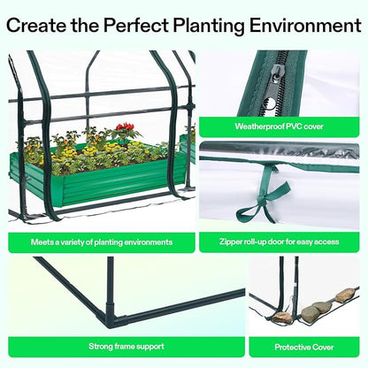 VIVOSUN Portable Mini Greenhouse 94.5x36x36-Inch Tunnels, PVC Cover with Roll-up Zipper Door, for Indoor Outdoor or Garden Plant Growing