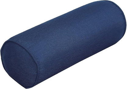 Indoor/Outdoor Bolster Pillows, 16x6 inches Solid Round Lumbar Cylinder Throw Pillows for Outdoor Furnitures, Set of 2, Navy Blue