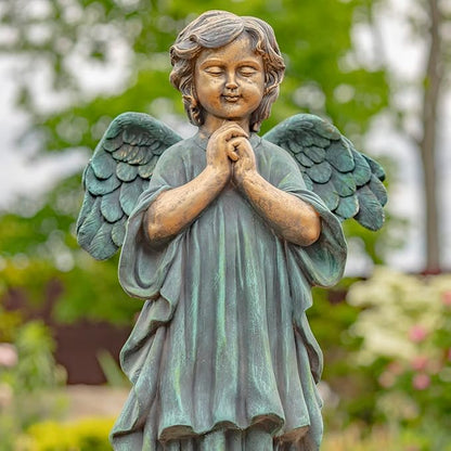 Zaer Ltd. 39" Tall Magnesium Angel Statue Figurines for Outdoor and Indoor Use (Praying Taylor, Aged Bronze)