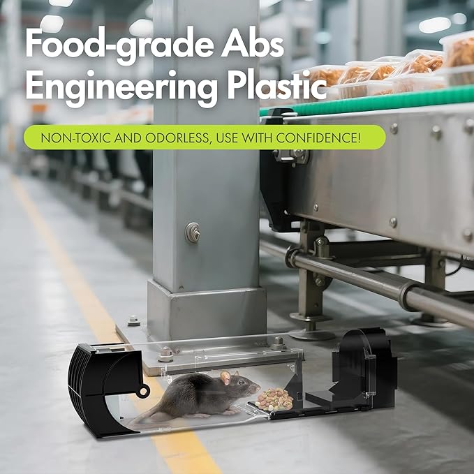 Humane Mouse Traps, 12.2 inches Enlarged No Kill Rat Live Traps 2 Pack for Chipmunks, Reusable Catch and Release Mice, Pet and Children Friendly Mouse Trap That Work