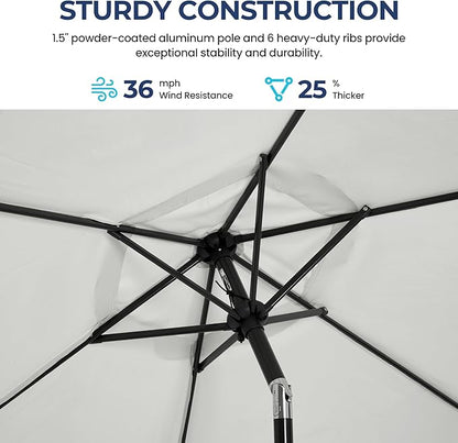 SUNVIVI OUTDOOR Outdoor Patio Umbrella, Patio Umbrella, Market Umbrella, Large Outdoor Umbrella, Metal Pole Umbrella with Push Button Tilt and Crank, Polyester Canopy