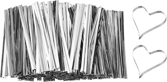 PATIKIL Bag Twist Ties 2 Inch, 800 Pcs Metallic Bread Ties for Treat Plastic Bags Gift Wrapping Candy Coffee Bag Plant Party Cake Favor, Silver