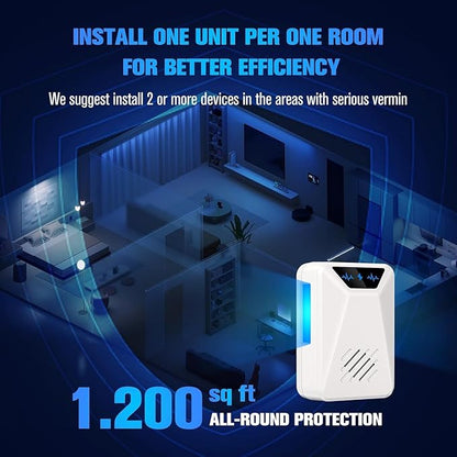 6 Packs Ultrasonic Pest Control Repeller, Electronic Pest Repellent Plug in Indoor for Insect Roaches Spider Ant Bug Mosquito Rat Mouse Repellent for House Home Kitchen Garage