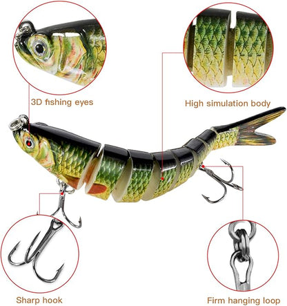 Fishing Lures for Bass Trout Topwater Multi Jointed Swimbaits Slow Sinking Bionic Swimming Lures Bass Freshwater Saltwater Bass Lifelike Fishing Lures Kit