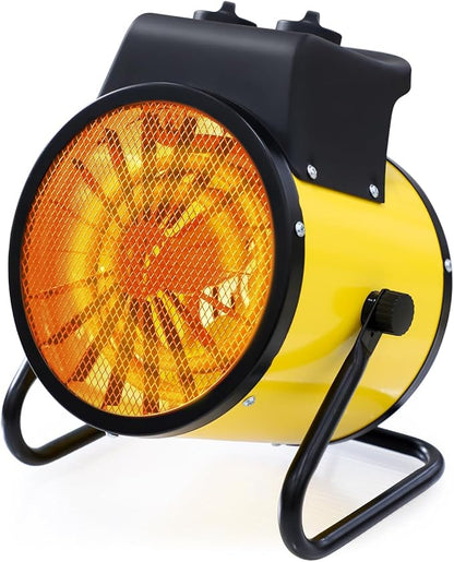 Portable Greenhouse Heater, Overheat Protection, 1500W Radiant Electric Heater for Indoor and Outdoor Use, Garage, Grow Tent, RV, IPX4 Water Resistant, 1 Piece, Yellow
