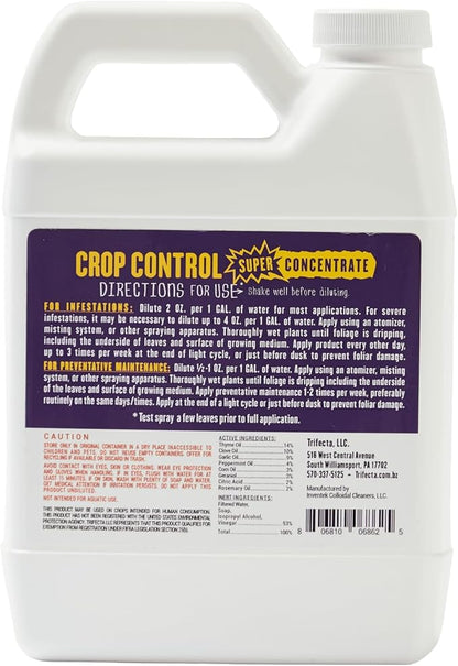 Trifecta Crop Control Super Concentrate All-in-One Natural Pesticide, Fungicide, Miticide, Insecticide, Help Defeat Spider Mites, Powdery Mildew, Botrytis, Mold and More on Plants 32 OZ