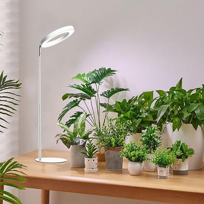 yadoker 72 LEDs Full Spectrum Plant Grow Light for Indoor Plants，Height Adjustable, 6.3" Aluminum Housing,Automatic Timer with 8/12/16 Hours,10-Level Brightness,Ideal for Small and Medium Plant Grow