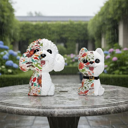 Outdoor Statues for Garden-Dog Outside Decor Clearance for Yard Art Lawn Ornaments Porch Patio Balcony Home House - Birthday Gifts for Grandma Mom Women (Teddy)