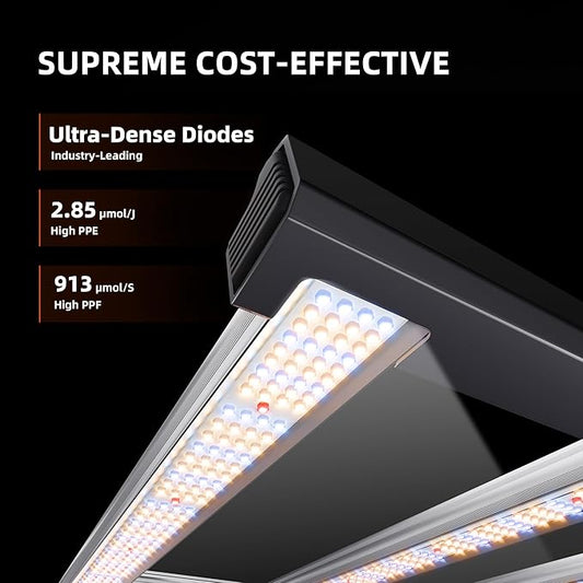 Spider Farmer G4500 Cost-Effective 320W 2x4 Coverage LED Grow Lights, Full Spectrum Dimmable Bar Style Led Growing Lamp for Indoor Plants, 2025 Upgraded App Remote Control