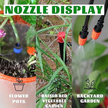 100-FT Irrigation Kit for Garden Greenhouse Automatic Micro Drip Irrigation Kit 90 PCS DIY Automatic Garden Greenhouse, Flower Bed, Terrace, Lawn Irrigation Equipment Set