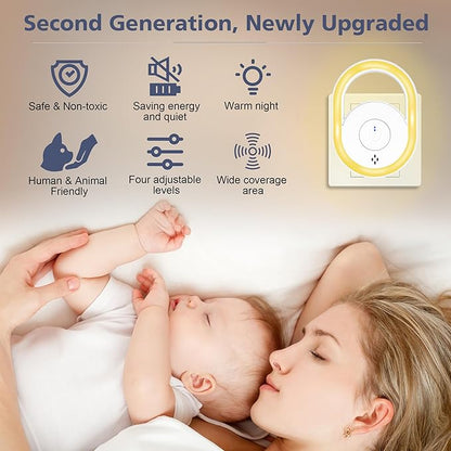 2025 Upgraded Ultrasonic Pest Repeller 6 Packs, Mice Repellent for House, Indoor Ultrasonic Repellent for Mites Rodent Bugs Roaches Insects Spiders Mice Flies Cockroach, 4 Modes