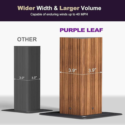 PURPLE LEAF 10' X 14' Hardtop Gazebo Outdoor Wood Grain Aluminum Frame Galvanized Steel Double Roof Gazebos with String Lights for Patio Deck Backyard Garden