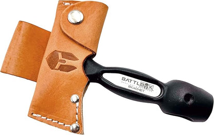 BATTLBOX Skachet Axe Head Skinner Hammer Hatchet Vintage Survival Tool - 3.5in Carbon Steel Blade Edge - Genuine Leather Sheath, Belt Loop - Bushcraft Outdoor Survival Ax Skatchet